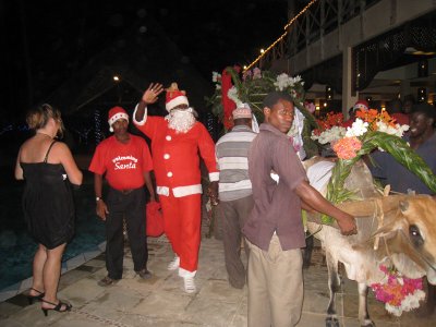  Santa greeting the guests