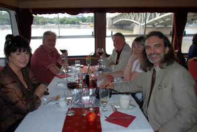 Dave having a river cruise lunch on the Danube Sept 6