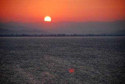 Sunrise in Greece before landing in Olympia September 15 2010