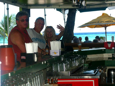 Barbados - Pat, Sandi and Dave at Carib Bar
