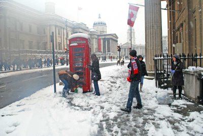 Larking in the snow