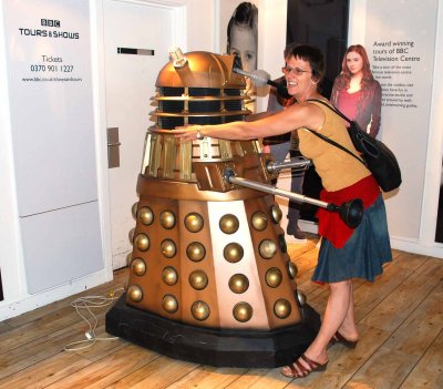 Anna making friends with a Dalek