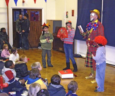 Clowning in the school hall