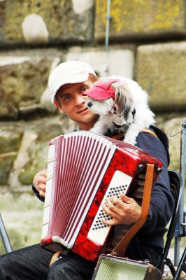 Street performer and his pup!