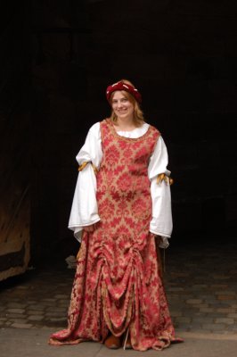 One of the castle tour guides dressed in period costume