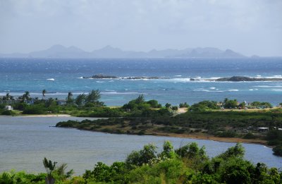 E12--View of St Barthelemy from Ilet Pinel, St Martin