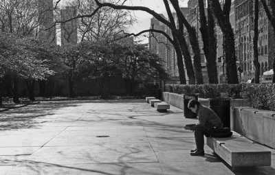 ISOLATION IN THE BIG CITY: IN B & W.