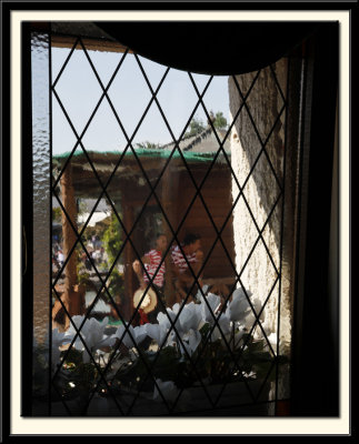 Gondoliers through the Hotel Window
