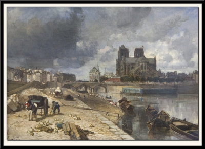 Paris, Notre-Dame vue du quai de la Tournelle, 1852