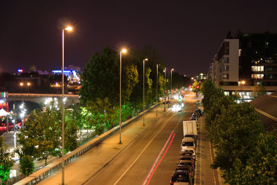 Riverbank at night