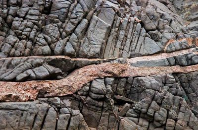 Granite Intruding into Schist