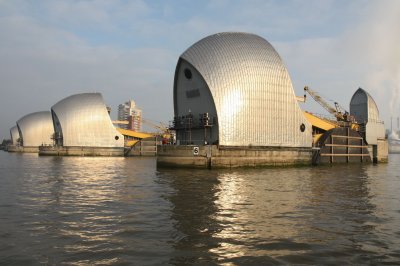 Approaching the Thames Barrier