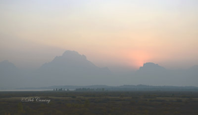 Tetons - Smokey Sunset