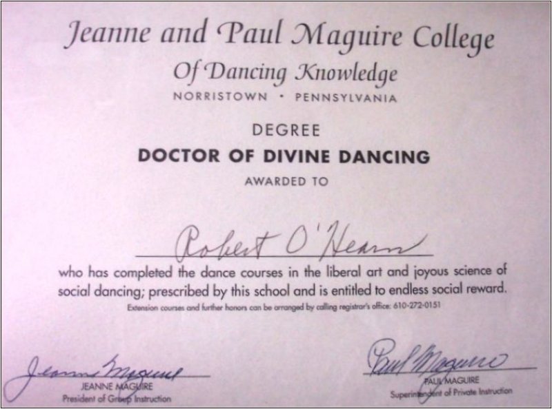 Certification of Divine Dancing Transmission