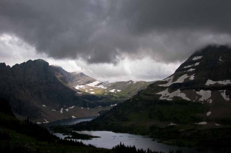Glacier_Hidden Lake & storm clouds