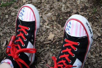 Saras New Graffiti Sneaks Decked out for the 4th of July