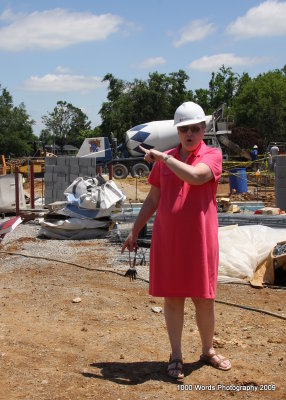 Mrs. Sedlacek is oohing and aahing at the location of the new media center