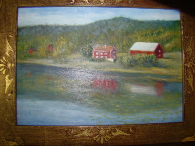 Lakeside Farm Original Oil Keepsake Box SOLD