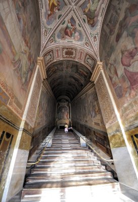Holy Staircase (next to St. John Lateran Basilica, Rome). The steps walked up by Jesus on his way to trial before Pontius Pilate. 