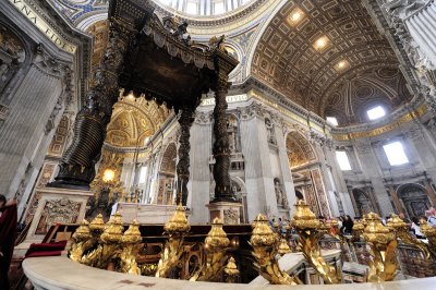 The Baldacchino (95ft. canopy)
The ancient tomb of St. Peter lies directly below the altar.