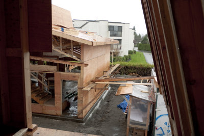 view from the chapel/prayer room (view of the side garden and the living room)