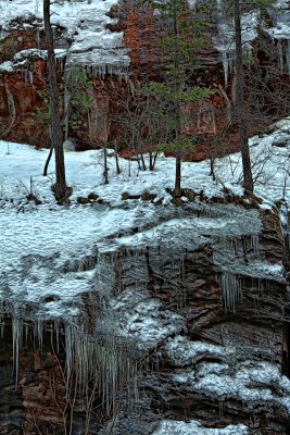 Rock and Ice - Oak Creek Canyon - Sedona, Arizona
