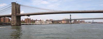 Brooklyn and Manhattan bridges (with old NY Post building nestled in the middle.)