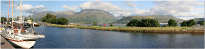 Ben Nevis  and Fort William  from Caledonian Canal