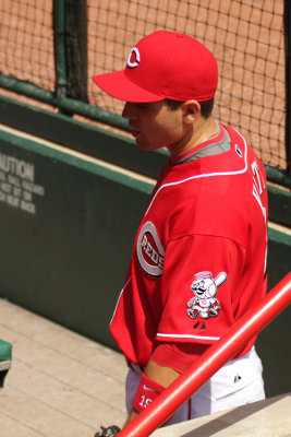 Joey Votto in the dugout