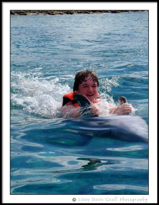 Matthew Being Pulled By A Dolphin