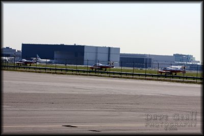 Snowboard team taxiing in