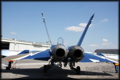 Wide angle of the F-18 jet engines