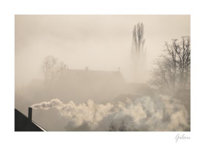Bevaix sous le brouillard