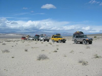 The lineup at Eureka Dunes