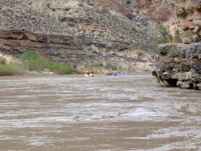 Kayaks on the river