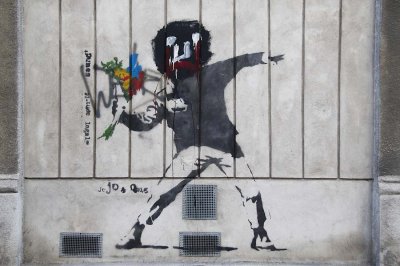 Banksy, overpainted