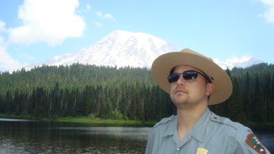 In uniform at Mt. Rainier