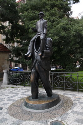 Bronze statue of Franz Kafka