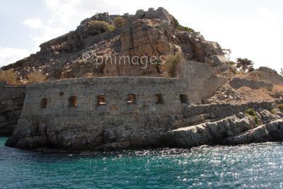 Cannon turret, Spinalonga Island, Crete.