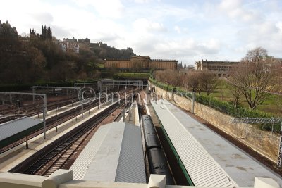 View from Waverley Station, Edinburgh.