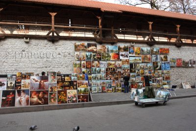 Art Stall,  St Florian's Gate,   Krakow,   Poland.