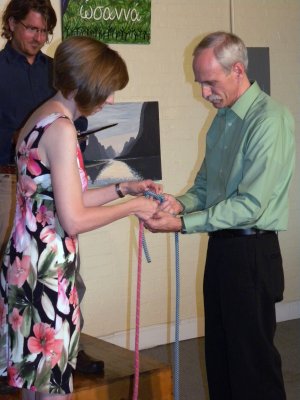Then, tying the knot....literally