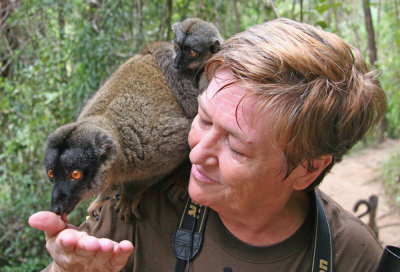 Davorka with Lemurs