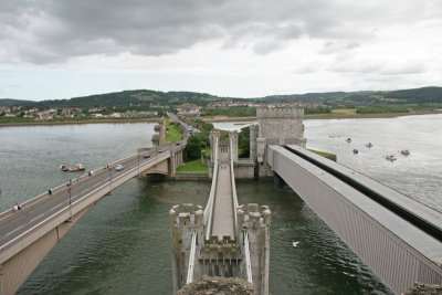 View from the castle:  The bridges