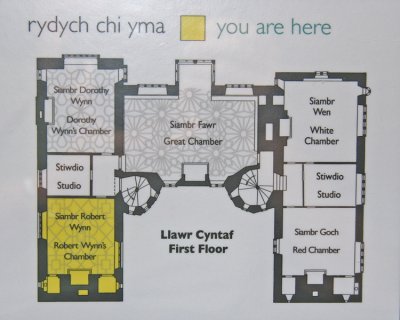Floor plan of bedroom level.