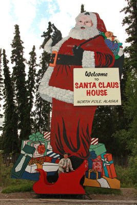 Sue in Santa's sleigh