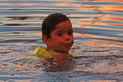 Sunset swimmer