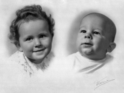 Joanne and brother Barry - 1945