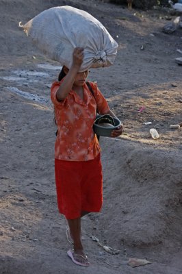 Carrying Bag of Beans