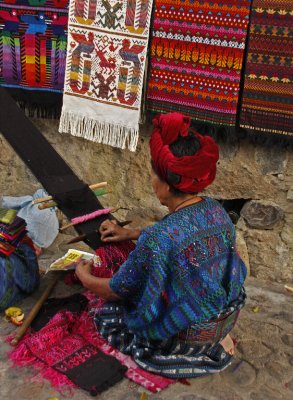 Woman Weaving on Street